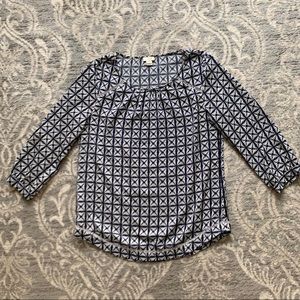 J. Crew | Printed Three-Quarter Sleeve Blouse